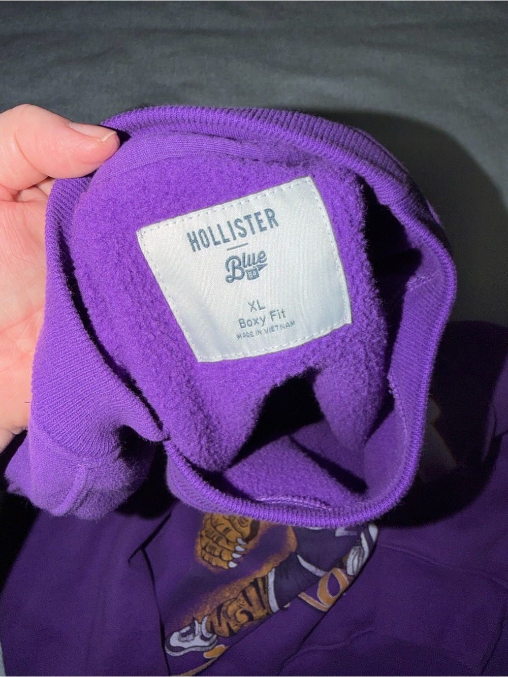 Hollister Purple LSU Graphic Crewneck Sweatshirt - Picture 3 of 4